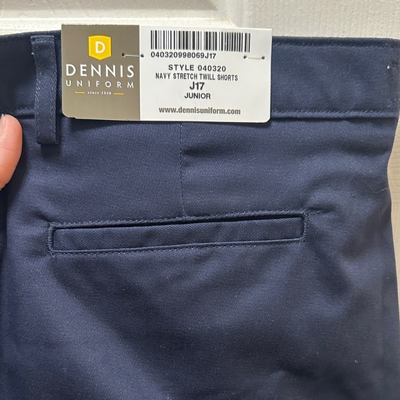 Dennis Uniform Navy Stretch Twill Shorts junior 17 - Picture 1 of 5